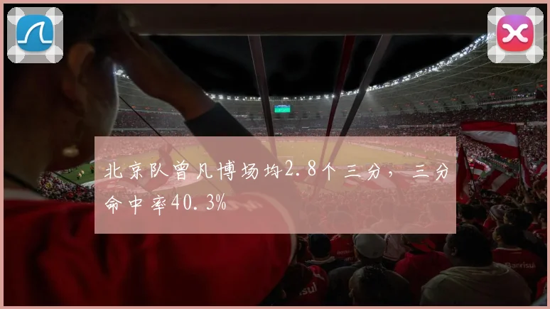 北京队曾凡博场均2.8个三分，三分命中率40.3%